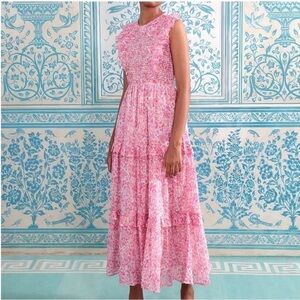 hot pink long dress formal Hot Pink Tulle Split Long Prom Dresses, Evening Dress With Lace Appliques,  MP650 main image 0